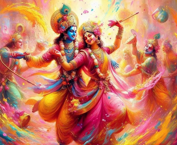 राधा-कृष्ण झांकी के साथ मनाई जाती होली