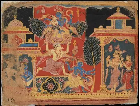 प्रदर्शनी में प्रदर्शित हिंदू देवी-देवताओं के भक्ति चित्र